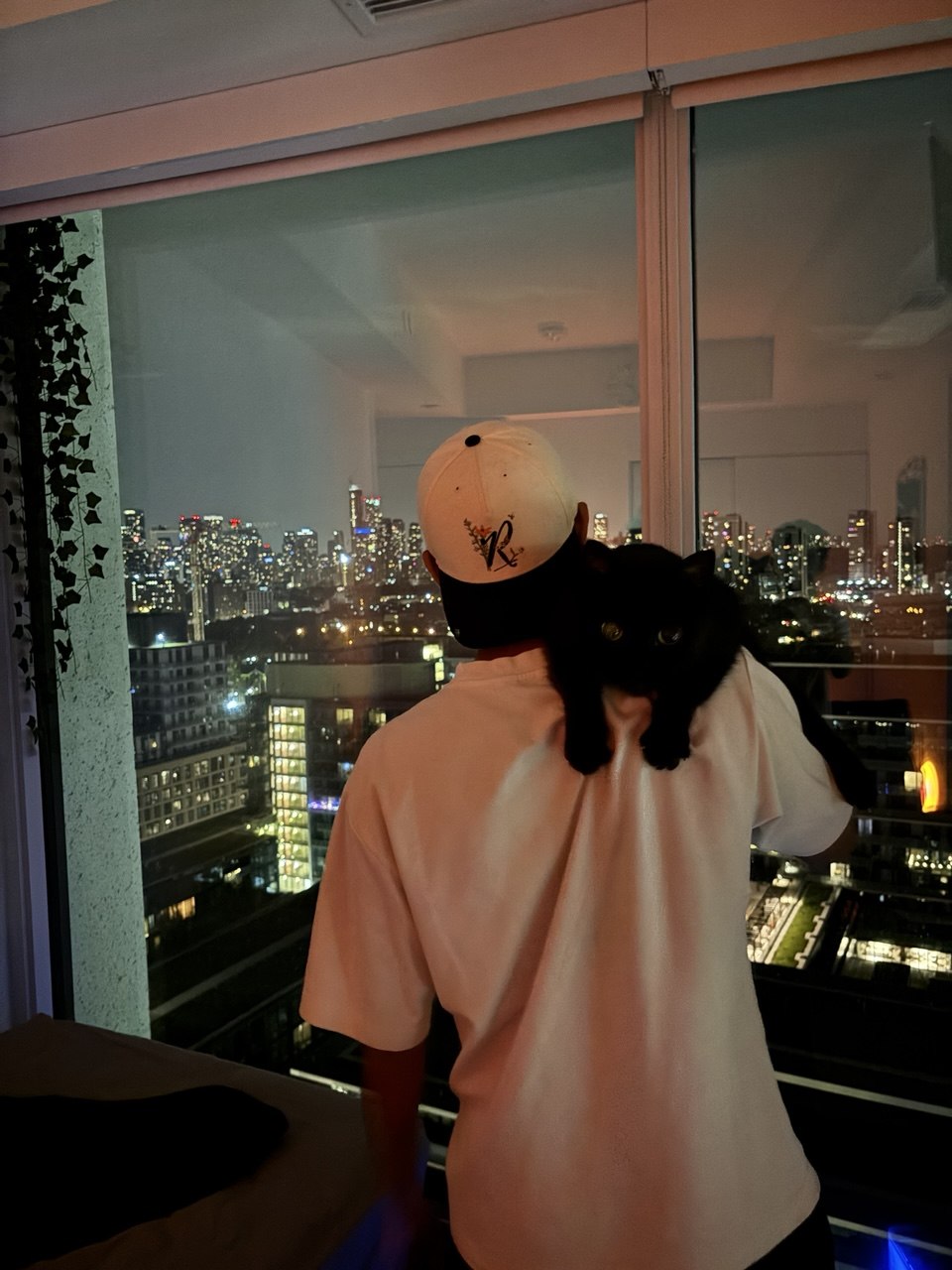 Tony overlooking Toronto at night